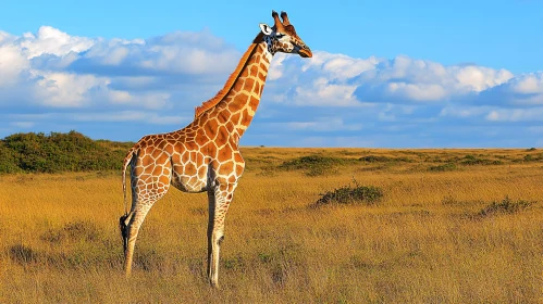 Giraffe in Golden Grasslands