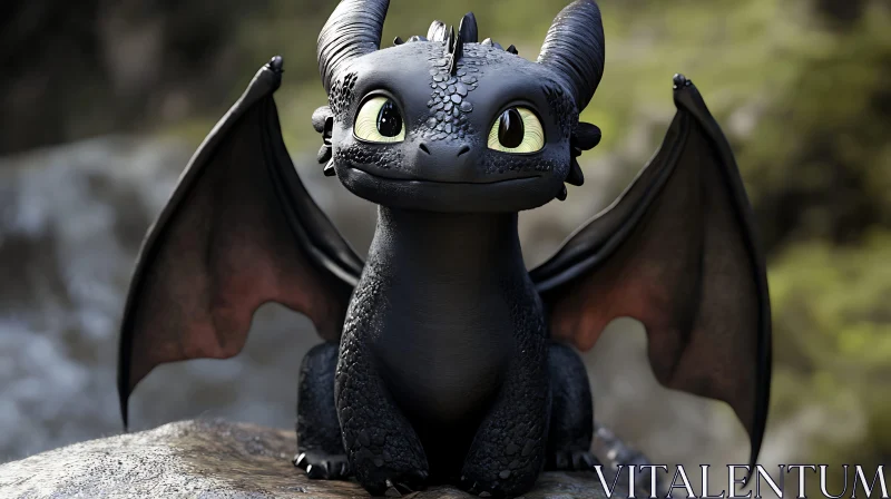 Stylized Dragon with Expressive Eyes AI Image