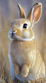 Gentle Rabbit in Tall Grasses