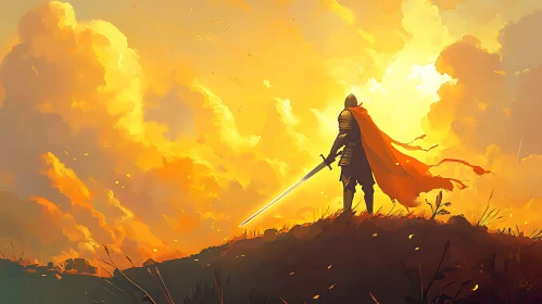 Sunset Knight with Sword