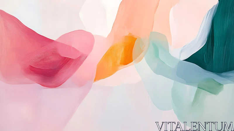 Fluid Forms in Soft Hues AI Image