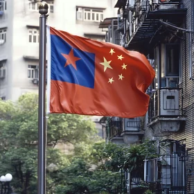 Flag of China in the City