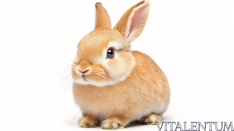 Cute Baby Rabbit on White AI Image