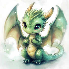 Enchanting Green Dragon Portrait