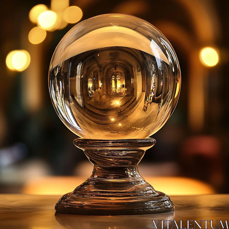 AI ART Interior Reflected in Glass Orb