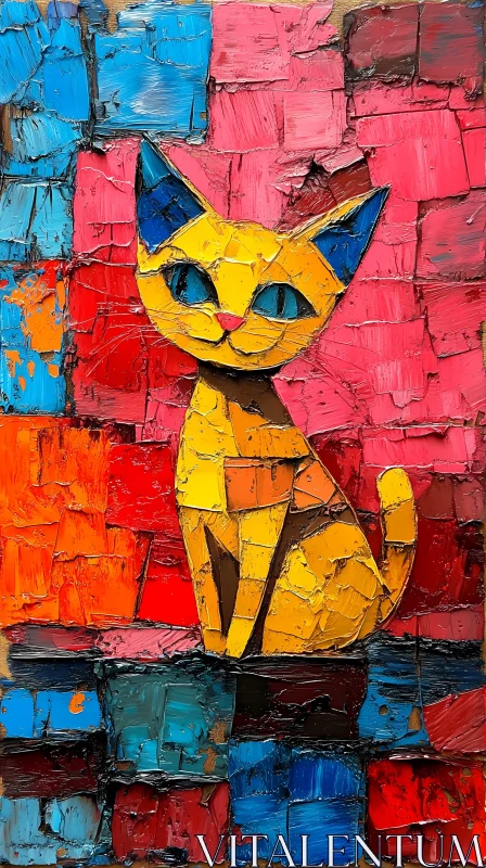 AI ART Abstract Cat Artwork