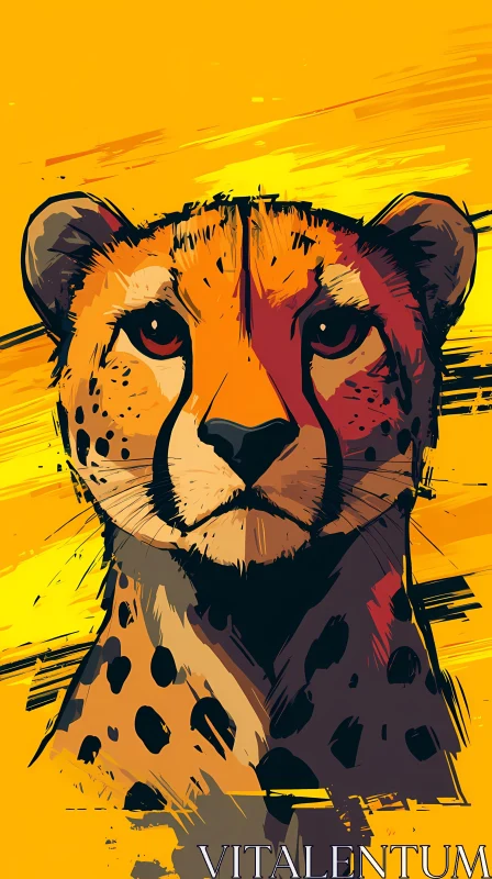 AI ART Bright Big Cat Art with Cheetah Focus