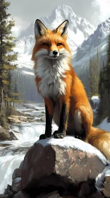 Wild Fox in Nature Setting