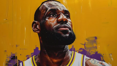 LeBron James Painted Portrait