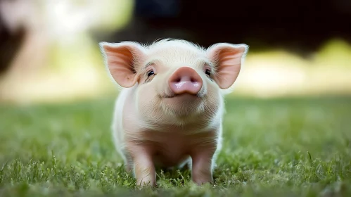 Cute Piglet in Nature