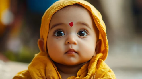 Innocence: A Baby's Gaze in Golden Light