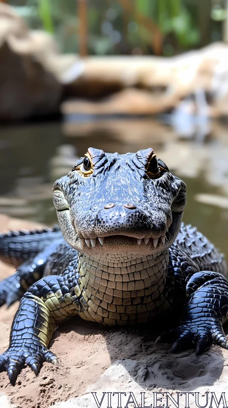 Close-up of an Alligator AI Image