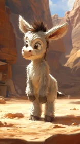 Animated Donkey in Desert
