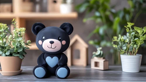 Adorable Plush Bear in Cozy Setting