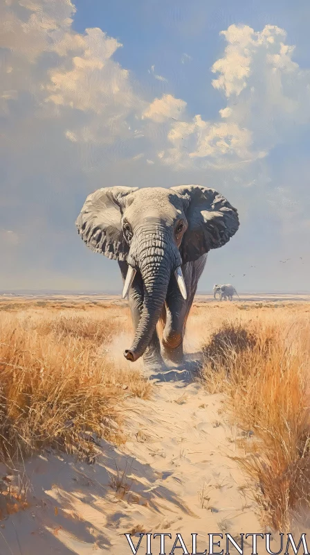 AI ART Elephant in Wild Terrain