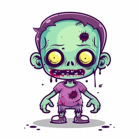 Cartoon Illustration of a Zombie Boy: A Chilling Sight