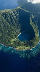 Stunning Aerial Crater Island