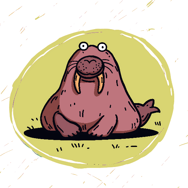 Whimsical Walrus Graphic POD Design