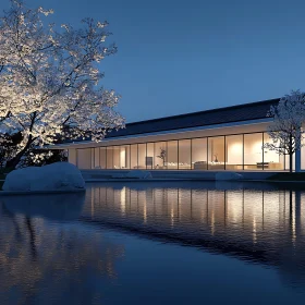 Tranquil Night View of a Modern Home