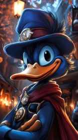 Detective Duck in Cartoon Style