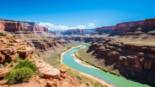 Grand Canyon Landscape in Turquoise and Brown