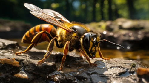 Wasp Portrait with Shiny Eyes - An Exploration of Nature and Aesthetics