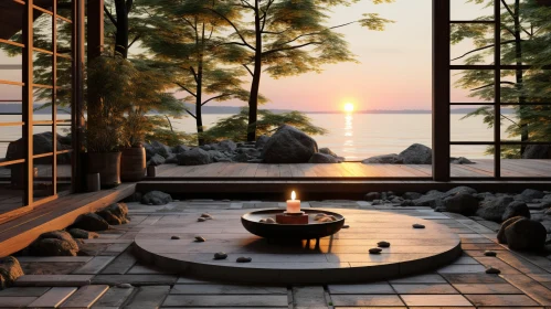 Zen-Inspired Outdoor Scenes with Calm Waters and Soft Lighting