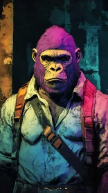 Colorful Gorilla Character Art