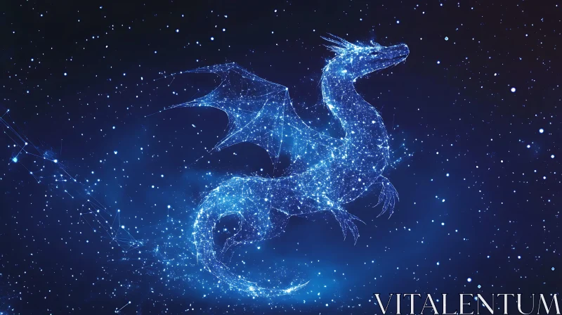 AI ART Glowing Dragon Constellation in Deep Space