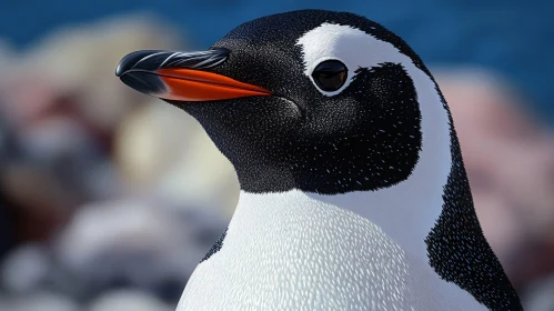 Penguin with Orange Beak