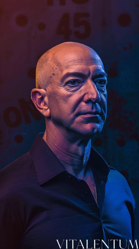 Jeff Bezos Intense Portrait AI Image