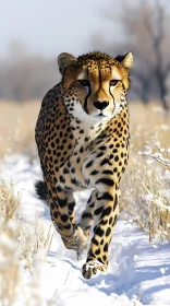 Cheetah in Winter Habitat