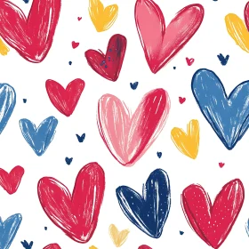 Colorful Hearts Pattern Background