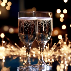 Sparkling Champagne Flutes Festive Cheer