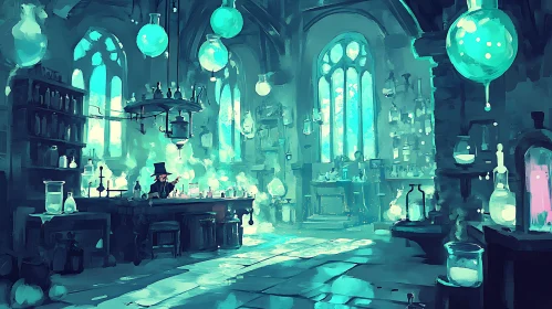 Magical Alchemist in Mysterious Laboratory