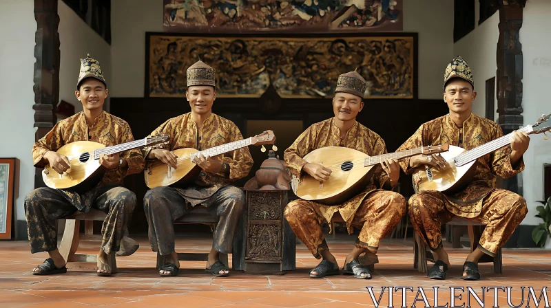 Folk Musicians in Traditional Dress AI Image