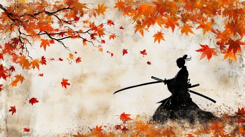 Warrior in the Falling Leaves