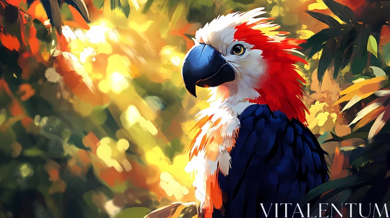 Vivid Jungle Parrot AI Image