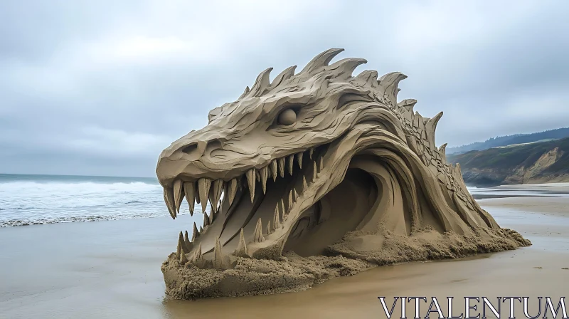 AI ART Coastal Dragon Sand Art