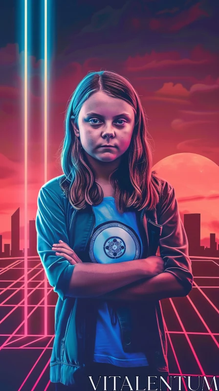 AI ART Greta Thunberg Digital Portrait