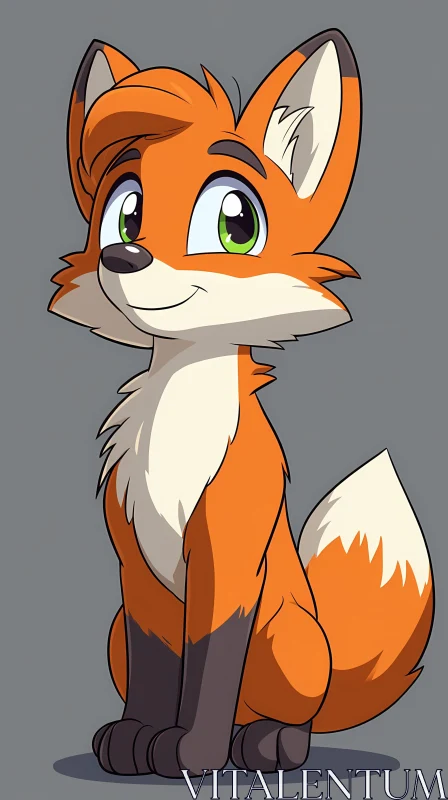 Cheerful Fox Art AI Image