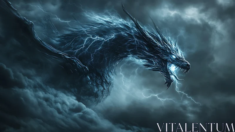 AI ART Dragon of Thunder and Clouds