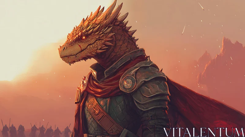 AI ART Armored Dragon Warrior Portrait