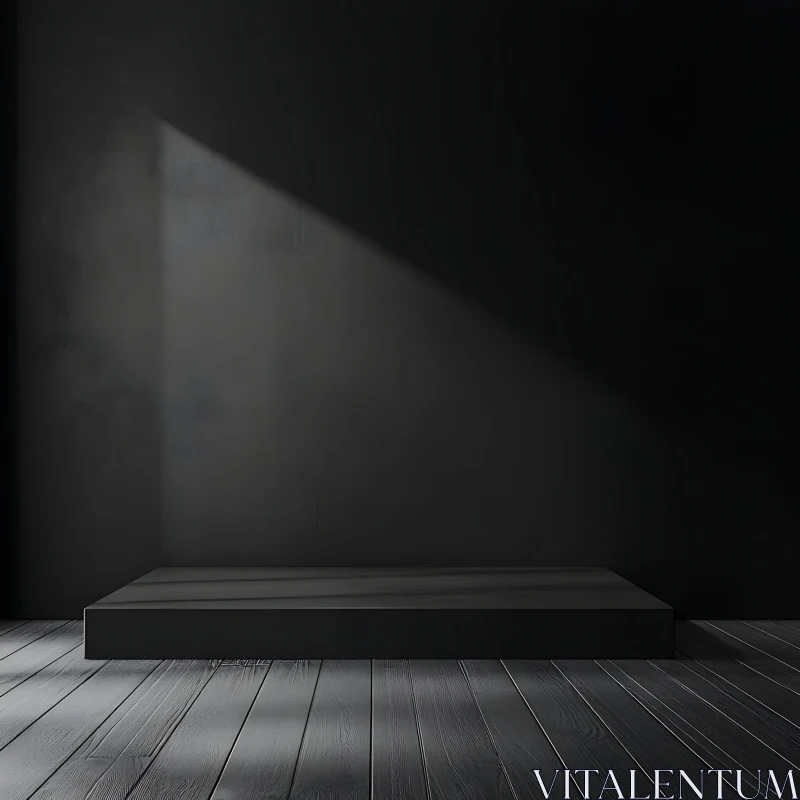 Dark Monochrome Interior with Light and Shadows AI Image