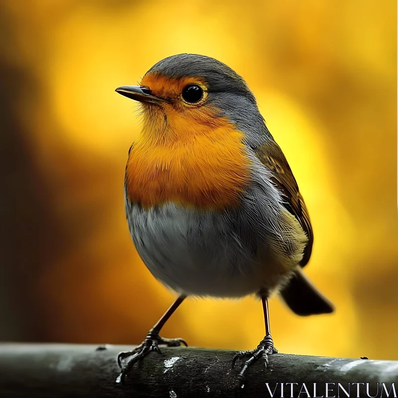 AI ART Vibrant Robin on Branch