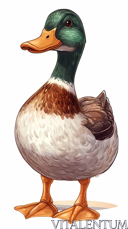 Colorful Mallard Duck Artwork AI Image