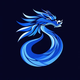 Stylized Azure Dragon Graphic Design