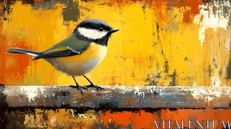 Colorful Bird in Artistic Setting AI Image