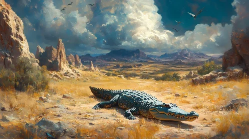 Wild Crocodile and Vast Skies