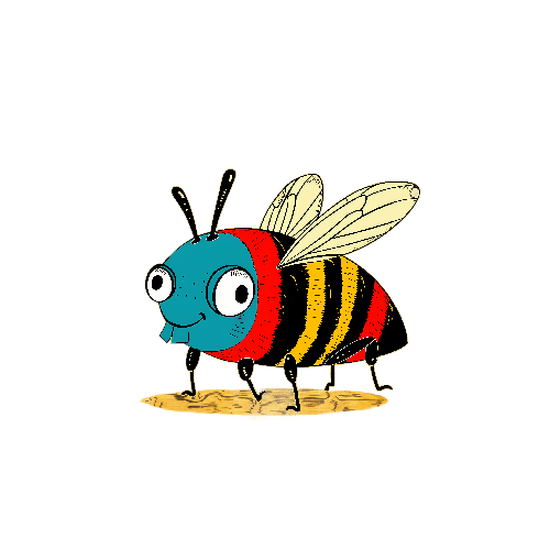 Charming Cartoon Bee with Colorful Design POD Design